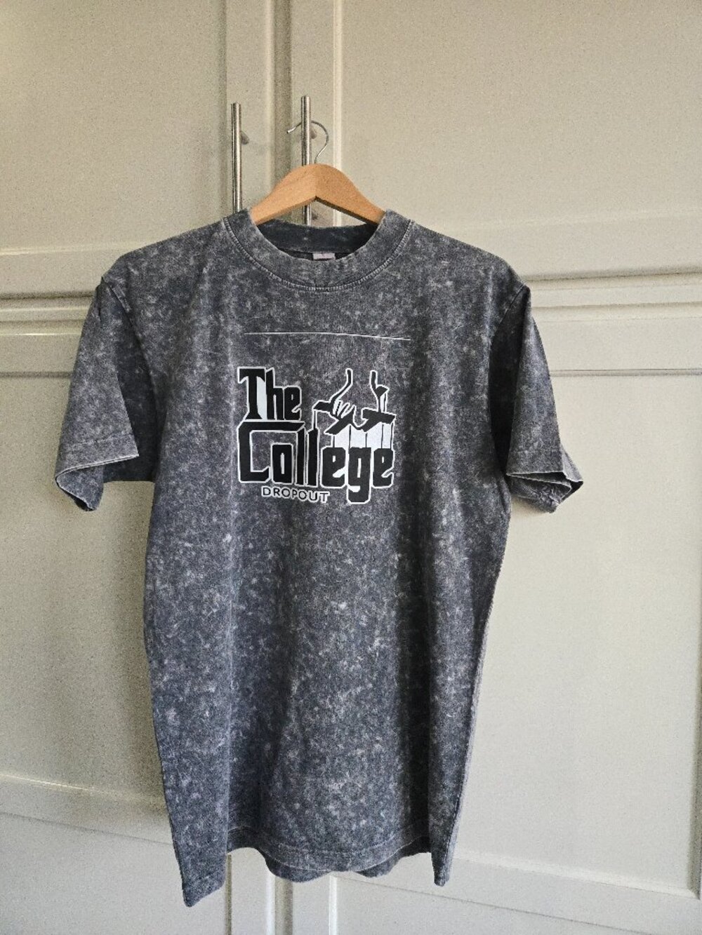 Kanye West College Dropout Godfather Mineral Wash TShirt Hip Hop Tee - Yeezy/ Ye